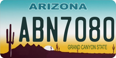 AZ license plate ABN7080
