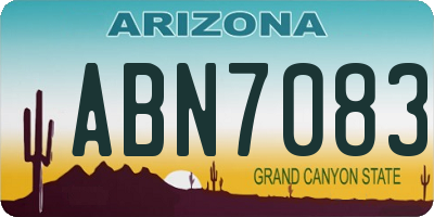 AZ license plate ABN7083