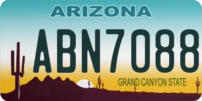 AZ license plate ABN7088