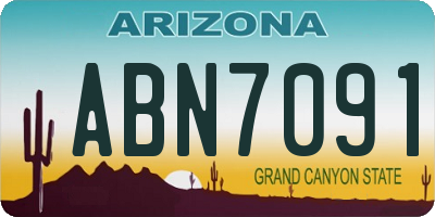 AZ license plate ABN7091