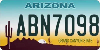 AZ license plate ABN7098