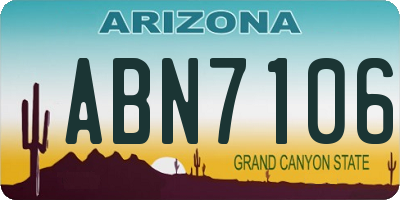 AZ license plate ABN7106