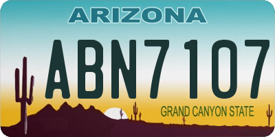 AZ license plate ABN7107