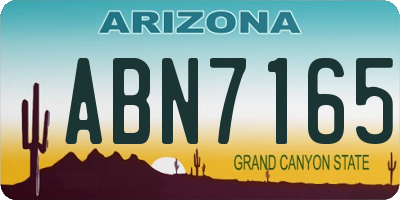 AZ license plate ABN7165