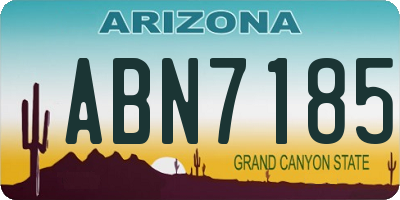 AZ license plate ABN7185
