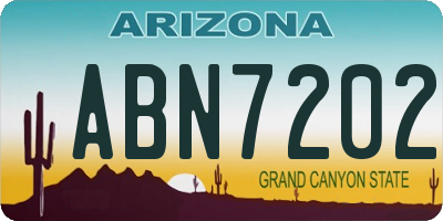 AZ license plate ABN7202