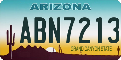 AZ license plate ABN7213
