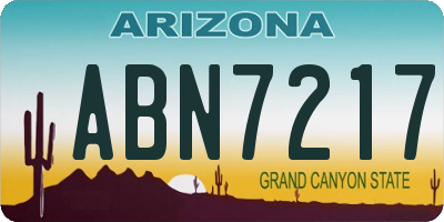 AZ license plate ABN7217