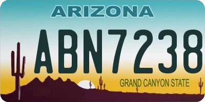 AZ license plate ABN7238