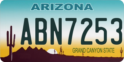 AZ license plate ABN7253
