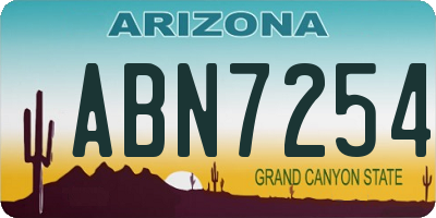 AZ license plate ABN7254