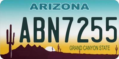 AZ license plate ABN7255