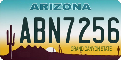 AZ license plate ABN7256