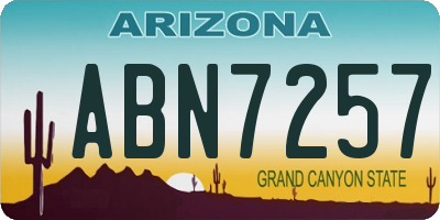 AZ license plate ABN7257