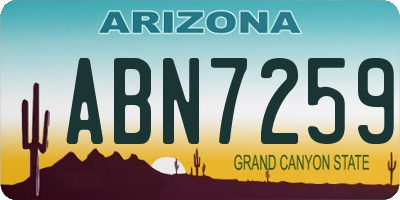AZ license plate ABN7259