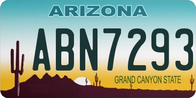 AZ license plate ABN7293