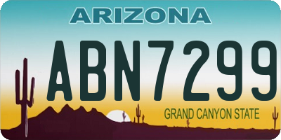 AZ license plate ABN7299