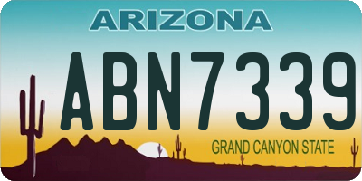 AZ license plate ABN7339
