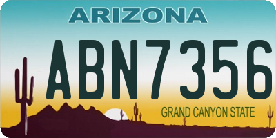 AZ license plate ABN7356