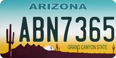 AZ license plate ABN7365