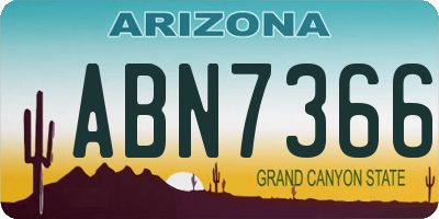 AZ license plate ABN7366