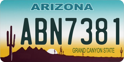 AZ license plate ABN7381