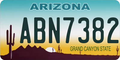 AZ license plate ABN7382