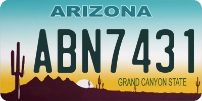 AZ license plate ABN7431