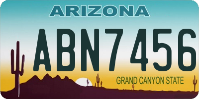 AZ license plate ABN7456