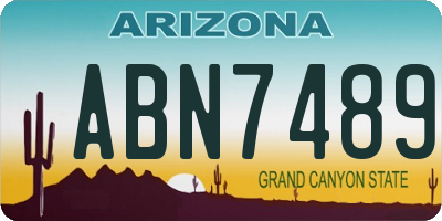 AZ license plate ABN7489