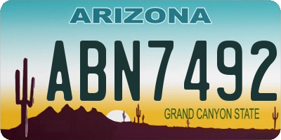 AZ license plate ABN7492