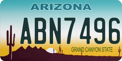 AZ license plate ABN7496