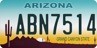 AZ license plate ABN7514