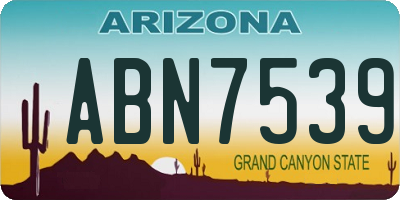 AZ license plate ABN7539