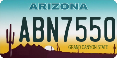 AZ license plate ABN7550