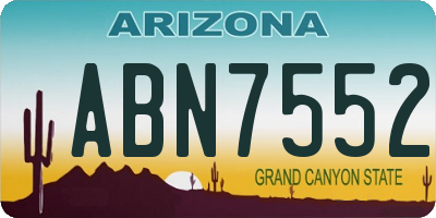 AZ license plate ABN7552