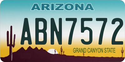 AZ license plate ABN7572