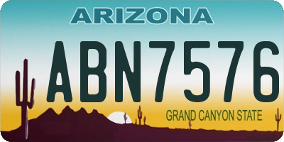AZ license plate ABN7576
