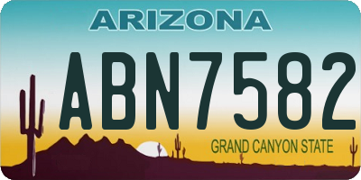 AZ license plate ABN7582