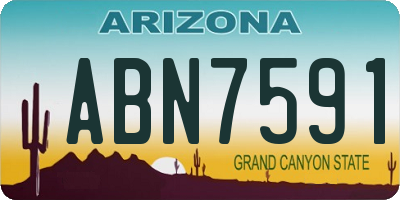 AZ license plate ABN7591
