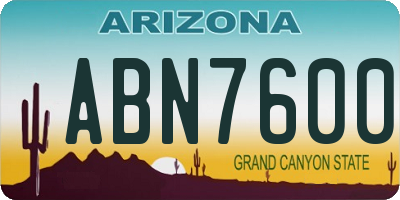 AZ license plate ABN7600