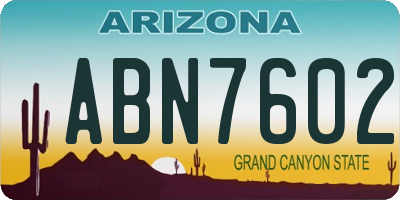 AZ license plate ABN7602