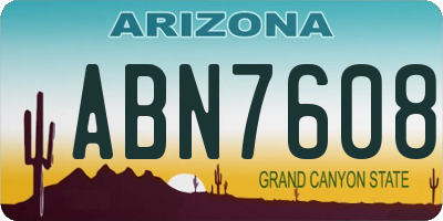 AZ license plate ABN7608