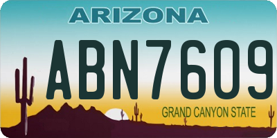 AZ license plate ABN7609