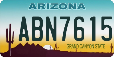 AZ license plate ABN7615