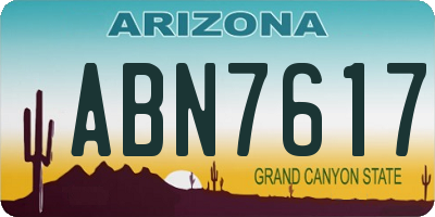 AZ license plate ABN7617