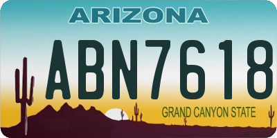 AZ license plate ABN7618