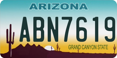 AZ license plate ABN7619