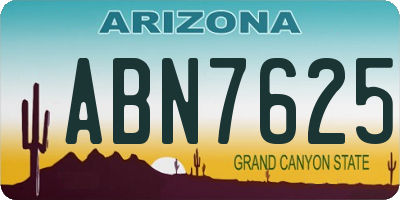AZ license plate ABN7625