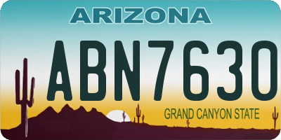 AZ license plate ABN7630